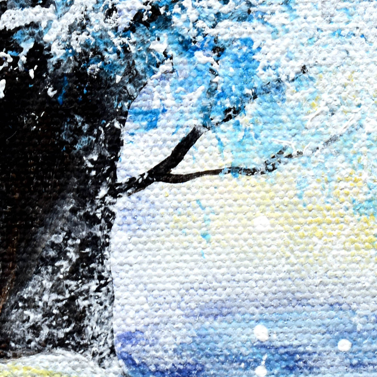 Oak Trees by a Frozen Pond Original Painting Laura Milnor Iverson