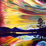 Geese Flying Over a Mountain Lake Original Painting Laura Milnor Iverson Official Site