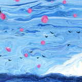 View of Three Sisters Through Pink Blossoms Original Painting Laura Milnor Iverson Official Site