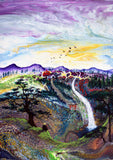 Distant Temple Melody Original Painting Laura Milnor Iverson