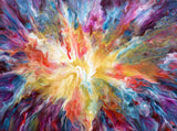 Golden Starburst Original Painting Laura Milnor Iverson Contemporary Art Abstract Expressionism