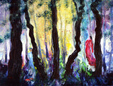 Yokai and Blue Fox Forest Spirits Original Painting