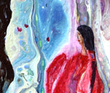 SOLD Yokai and Blue Fox Forest Spirits Original Painting - Prints Available