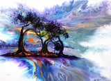 Melody of the Cypress Trees at Sunset Original Painting - Prints Available