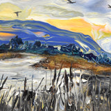 Fall Sunset over a Vernal Pool Original Painting Laura Milnor Iverson Official Site