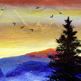 Mist and Mountains as the Sun Sets Original Painting Laura Milnor Iverson Official Site