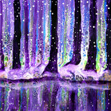 SOLD Snowy Evening Woods Reflection Original Painting 12x12 Square - Prints Available