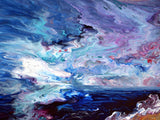 Incoming Tide Original Painting Laura Milnor Iverson Abstract Expressionism Oregon Seascape