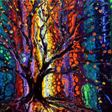 Owls in a Tree of Life Original Painting Laura Milnor Iverson