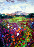 Deer and Butterflies in a Wildflower Meadow Original Painting Laura Milnor Iverson Official Site