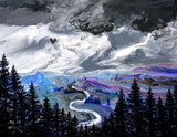 Eagle Over a Winding River Original Painting Laura Milnor Iverson Official Site