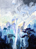 Melody of the Two Waterfalls Original Painting Laura Milnor Iverson
