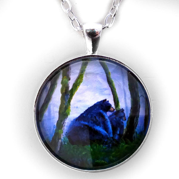 Black Bears in the Mist Pendant - Laura Milnor Iverson Official Site
