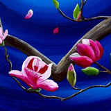 Tuxedo Cat In A Japanese Magnolia Tree Original Painting - SOLD - Prints Available