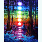 Chakra Meditation In The Redwoods Original Painting - Laura Milnor Iverson Official Site