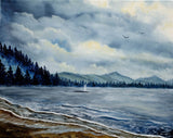 Whale Spouting at Depoe Bay Original Painting - SOLD - Prints Available