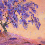 Meditating Under a Jacaranda Tree Original Painting - SOLD - Prints Available
