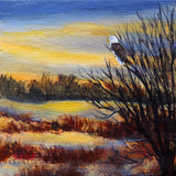 Bald Eagle in Wetlands Original Mini Painting on Easel Laura Milnor Iverson Official Site