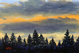 Pine Trees in Winter Light Original Mini Painting on Easel - SOLD