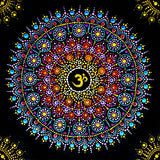 Hand Painted Dot Mandala Om Aum Original Painting on Canvas