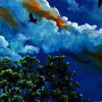 Ravens In A Moonlit Landscape Original Painting - Laura Milnor Iverson Official Site