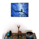 Horned Owl in Deep Blue Woods Original Painting - Laura Milnor Iverson Official Site
