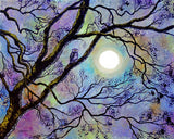 Screech Owl in White Oak Tree Original Painting - SOLD - Prints Available