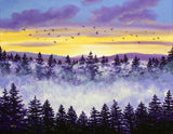 SOLD Sunset and Fog Original Painting - Prints Available