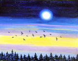 Geese at Twilight Original Painting Laura Milnor Iverson Official Site