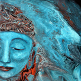 The Face of the Medicine Buddha Original Painting Laura Milnor Iverson