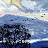 March Sunset Over Mary's Peak Original Painting Laura Milnor Iverson
