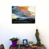 March Sunset Over Mary's Peak Original Painting Laura Milnor Iverson