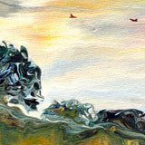 Oak Tree on a Hill in the Afternoon Original Painting Laura Milnor Iverson