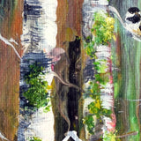 Backyard Birds in Birch Trees Original Painting - SOLD - Prints Available