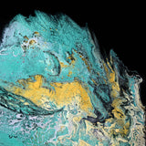 Teal Dragon in Deep Darkness Original Painting