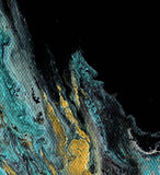Teal Dragon in Deep Darkness Original Painting Laura Milnor Iverson Official Site