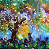 Dog and Squirrels on a Spring Day Original Painting