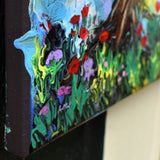 Dog and Squirrels on a Spring Day Original Painting