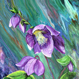 Sun on Hellebore Flowers After the Rain Original Painting