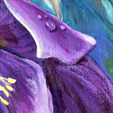 Sun on Hellebore Flowers After the Rain Original Painting - Laura Milnor Iverson Official Site