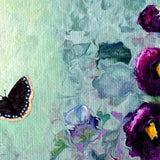 Hollyhocks and Butterflies Original Painting Laura Milnor Iverson Official Site