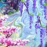 Koi Beneath a Cascading Waterfall Original Painting Laura Milnor Iverson Official Site