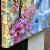 Koi Beneath a Cascading Waterfall Original Painting Laura Milnor Iverson Official Site