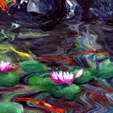 Green Bamboo by a Waterfall Original Painting Laura Milnor Iverson Official Site