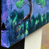 Wisteria by a Triple Waterfall Original Painting Laura Milnor Iverson Official Site