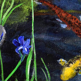 Pagoda and Irises Original Painting Laura Milnor Iverson