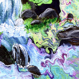 Pink Tree and Waterfall Original Painting Laura Milnor Iverson Official Site