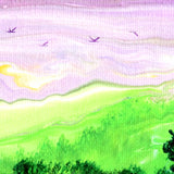 Wild Sweet Peas at Sunset Original Painting Laura Milnor Iverson