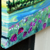 Wild Sweet Peas at Sunset Original Painting Laura Milnor Iverson