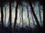 Morning Sun Breaking Through the Mist Original Painting Laura Milnor Iverson Oregon Landscape